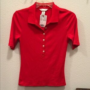 H&M Vibrant Red Button Down Shirt